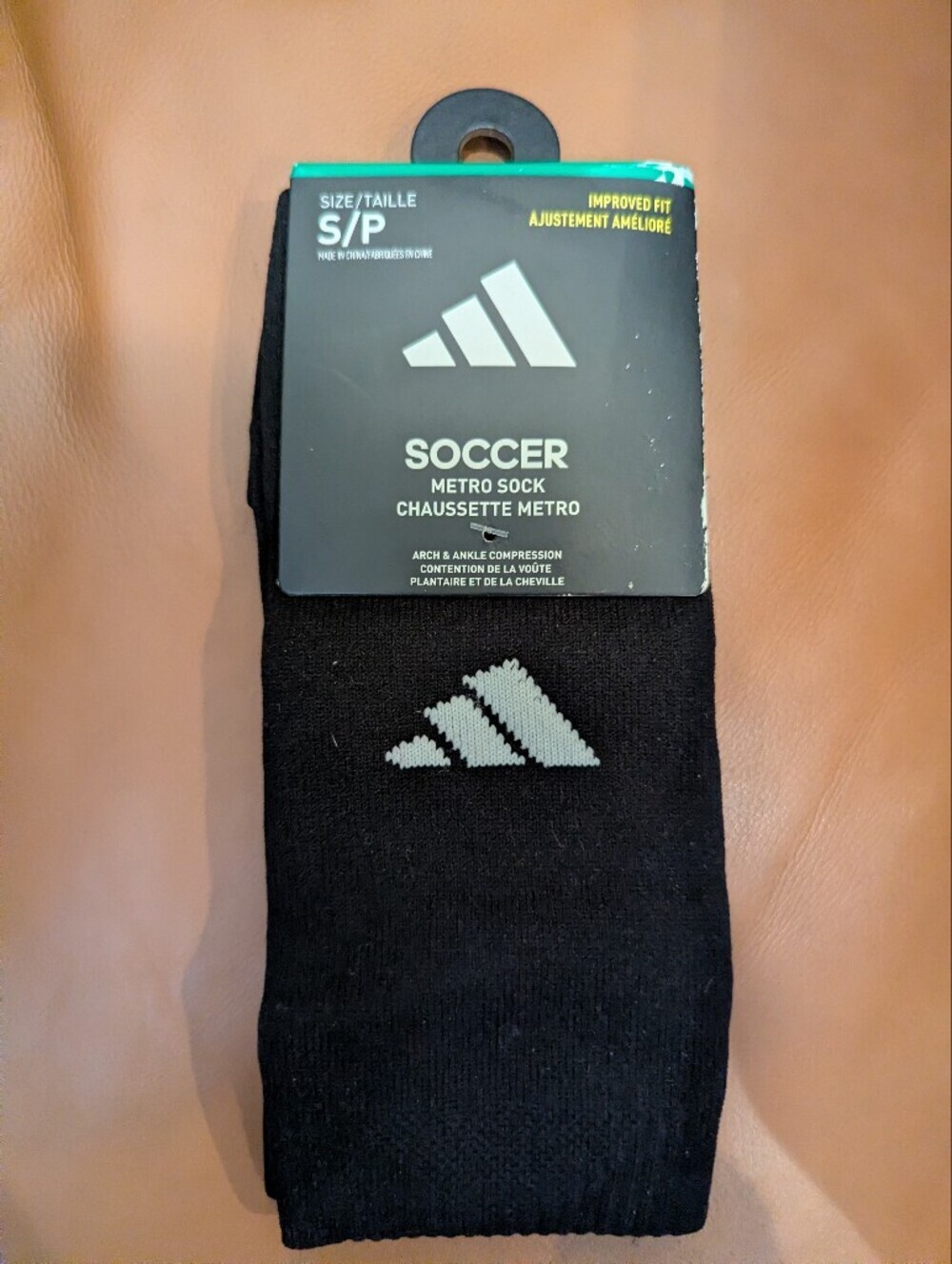 Adidas's Metro Soccer Socks,  Black And Gray Size Small Shoe Size  13 -4 youth